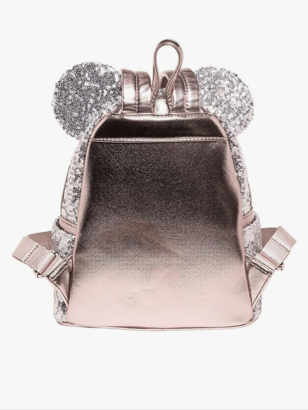 Loungefly Disney Minnie Mouse Silver Sequin Mini Backpack - Picture 2 of 10
